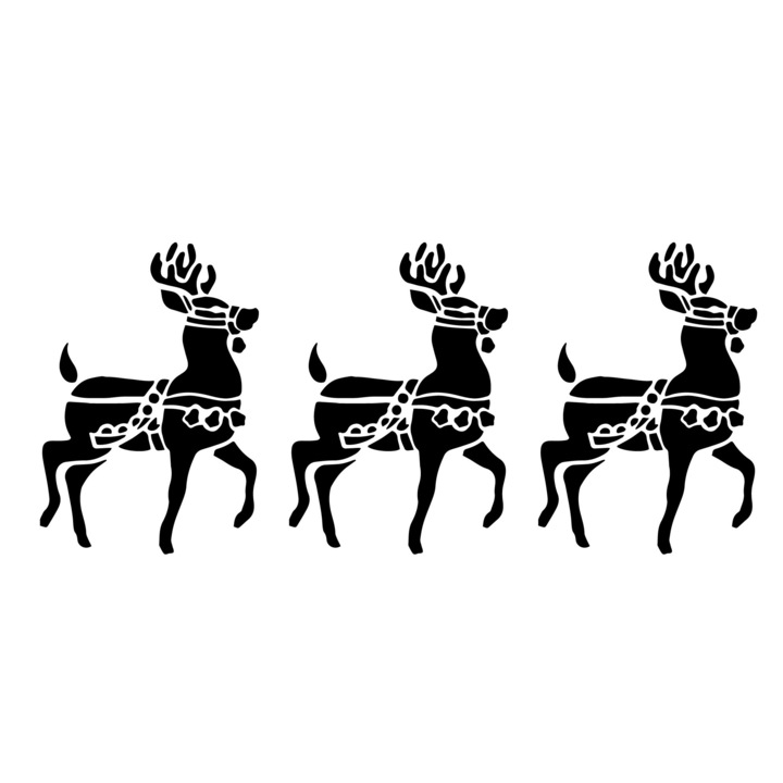 Sablon decorativ XS Reindeer Craciun, reutilizabil, plastic, maro, 10x21cm
