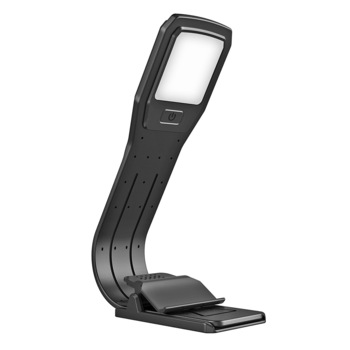 Lampa de carte cu incarcare USB, clema, neagra Lampa de carte cu incarcare USB, clema, neagra