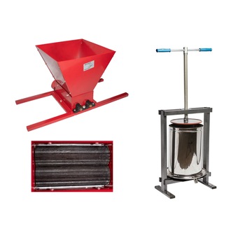 Set Zdrobitor Fermer HGP-50, 35l, 300kg/h + Teasc pentru struguri, VILEN, 25L, Cuva inox, Cadru metalic cu picioare Set Zdrobitor Fermer HGP-50, 35l, 300kg/h + Teasc pentru struguri, VILEN, 25L, Cuva inox, Cadru metalic cu picioare