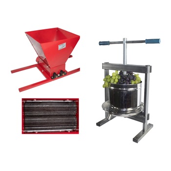 Set Zdrobitor Fermer HGP-50, 35l, 300kg/h + Teasc pentru struguri, VILEN, 10L, Cuva inox, Cadru metalic cu picioare Set Zdrobitor Fermer HGP-50, 35l, 300kg/h + Teasc pentru struguri, VILEN, 10L, Cuva inox, Cadru metalic cu picioare