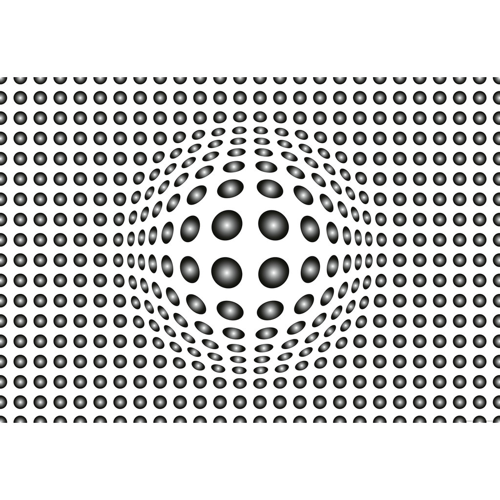 Fototapet abstract 3D Wizard Genius P5004 dimensiune 336cm (L) x 260cm (I) alb cu negru