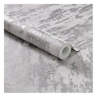Tapet lavabil decorativ stucco gri si argintiu 104132 Vermeil 0.53 x 10.05 / 5.3 mp