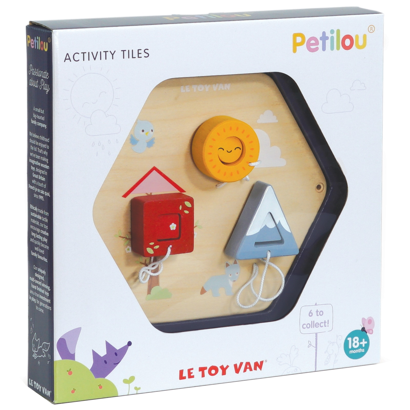 Set de joaca din lemn Le Toy Van - Placa cu forme geometrice