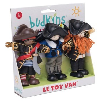 Set 3 figurine din lemn Le Toy Van - Piratii Barbossa, Jolly, Raphael Set 3 figurine din lemn Le Toy Van - Piratii Barbossa, Jolly, Raphael