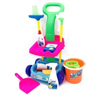 Set de Joaca Interactiv si Educativ 2 in 1 si Jucarie de Rol pentru Copii " My Lovely Baby Cleaner", Banc de Curatenie cu Aspirator Functional, Mop, Faras, Perie, Matura, si Accesorii de Curatat, 30 x 28 x 51 cm