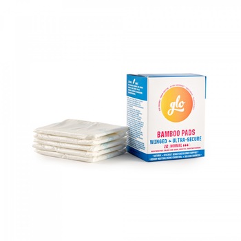 Absorbante normale cu carbune activ cu aripioare pentru flux mediu sau incontinenta, 12 buc (3 picaturi), Glo Flo Absorbante normale cu carbune activ cu aripioare pentru flux mediu sau incontinenta, 12 buc (3 picaturi), Glo Flo