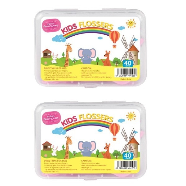 Set 80 buc Suport ata dentara pentru copii Kids Flossers