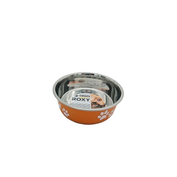 Castron metalic pentru caini, Croci, 450 ml, orange, c6059283 Castron metalic pentru caini, Croci, 450 ml, orange, c6059283