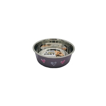 Castron metalic pentru caini, Croci, 450 ml, mov, c6059285 Castron metalic pentru caini, Croci, 450 ml, mov, c6059285
