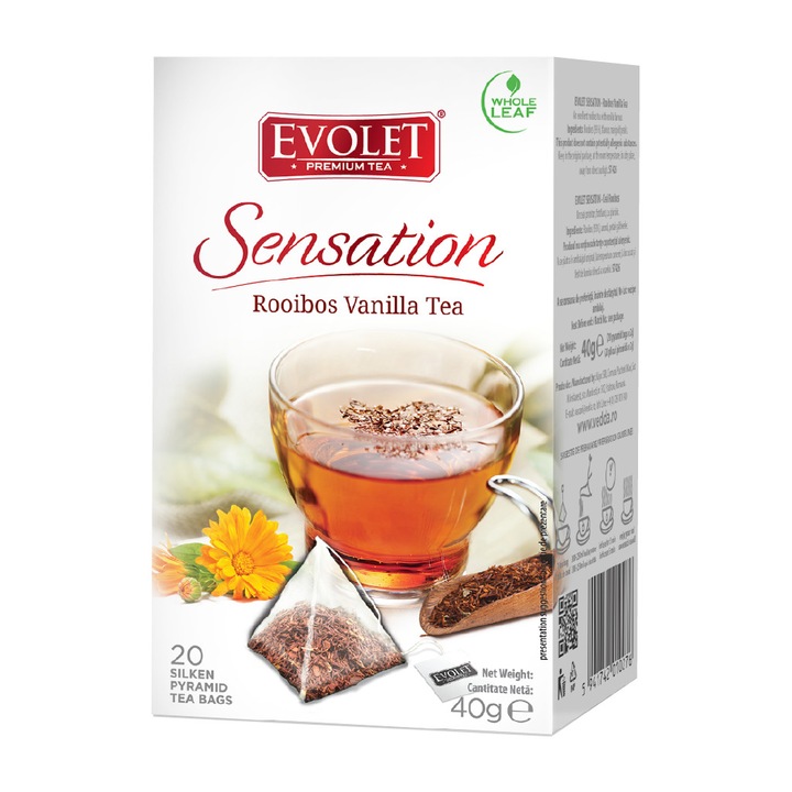 Rooibos Vanilla EVOLET tea 20 db piramis filter 40g