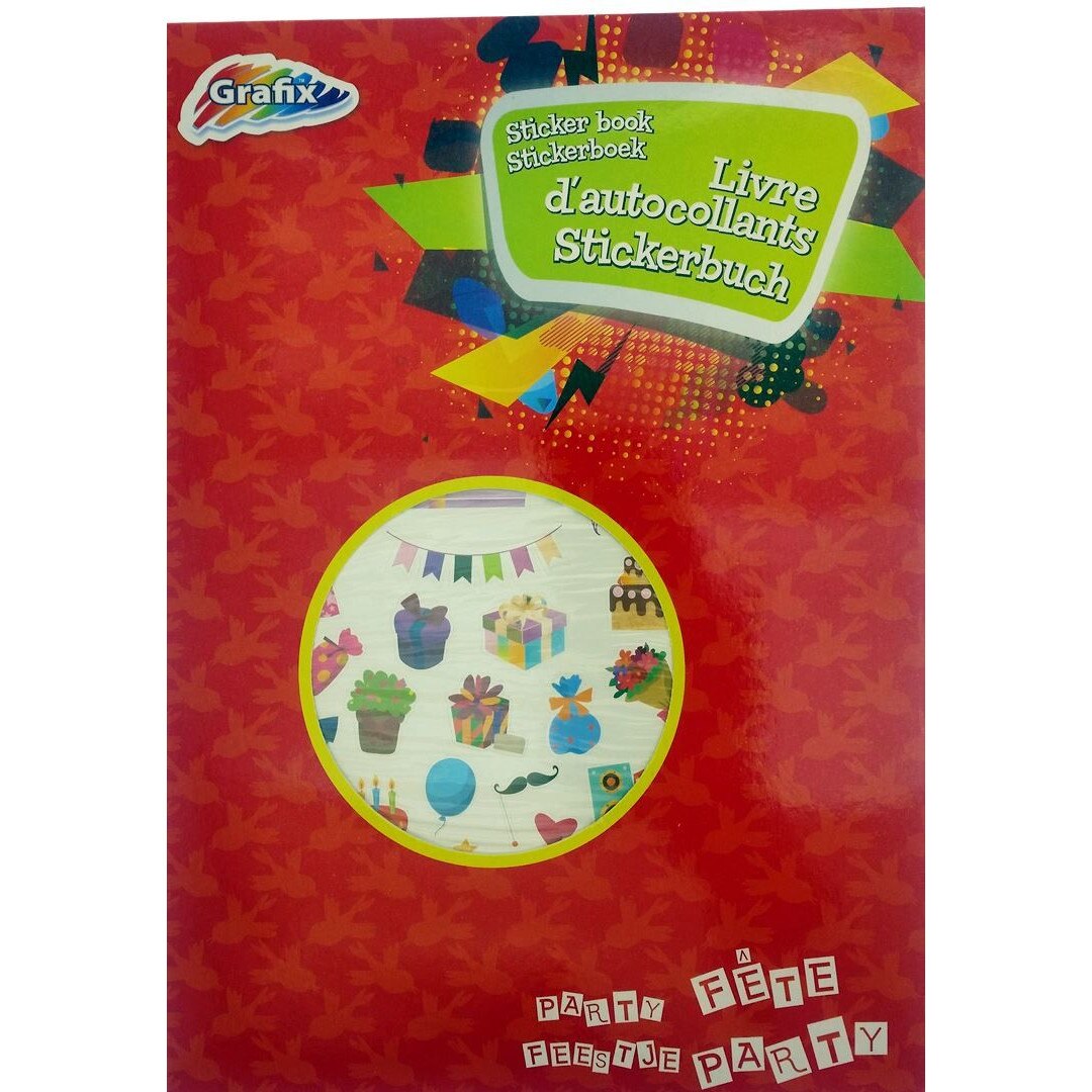 Caiet Grafix cu autocolante, A4, rosu