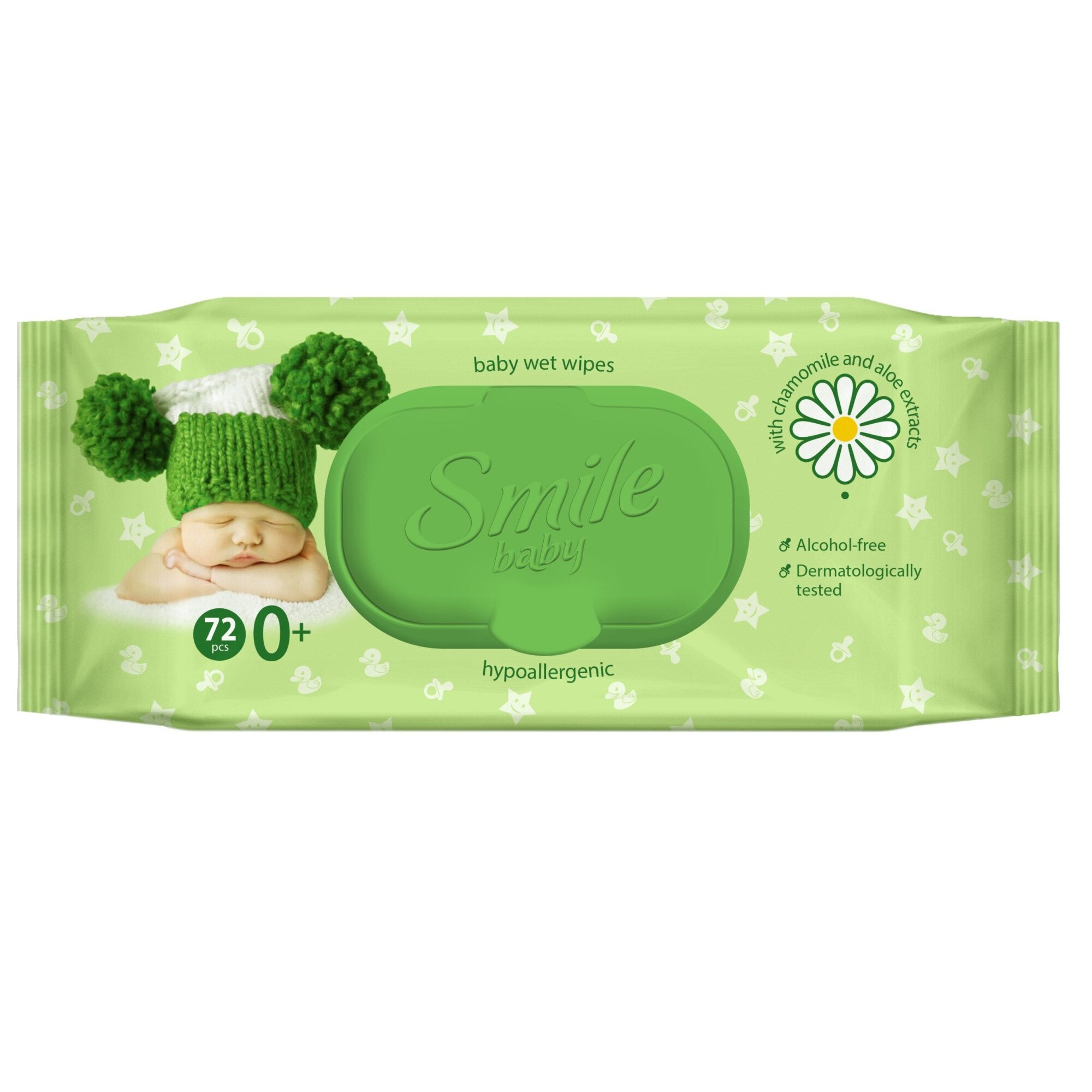 Servetele umede BABY ULTRASOFT, 72 buc, SMILE