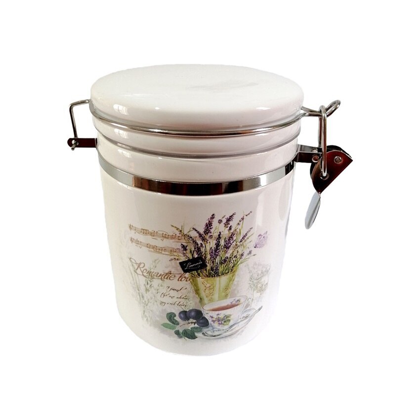 Recipient pentru condimente cu inchizator, 800 ml - model lavanda