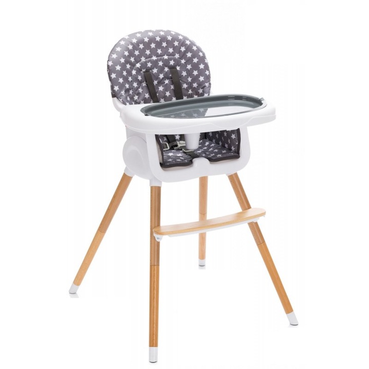 Scaun de luat masa din lemn, Paul star grey, Fillikid