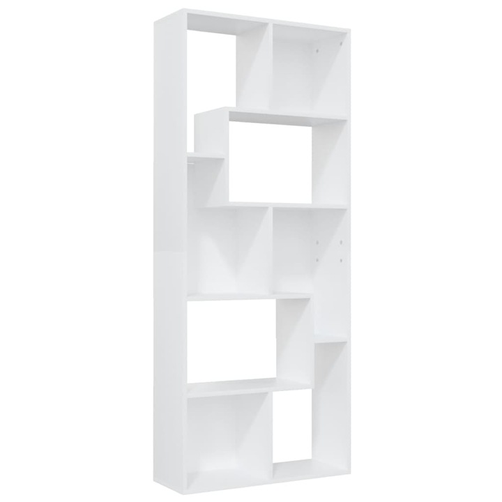 Biblioteca vidaXL, alb, 67x24x161 cm, lemn prelucrat, 22.5 kg