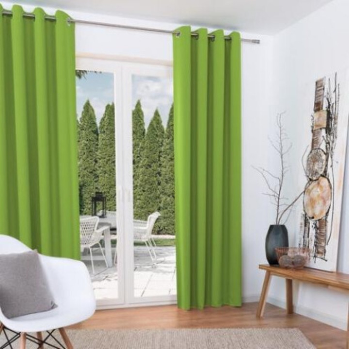 Beautissu Blackout ringlis függöny 140 x 245 cm, 2 db szett Zöld