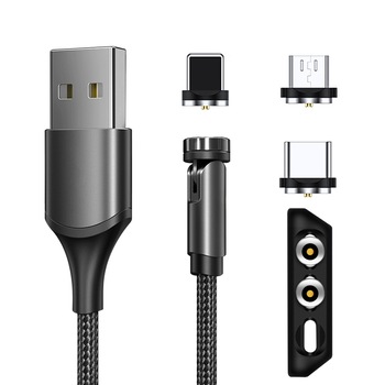 Cablu magnetic 3 in 1 TBTIC, 5V, 2.4A, 1 m, Negru Cablu magnetic 3 in 1 TBTIC, 5V, 2.4A, 1 m, Negru