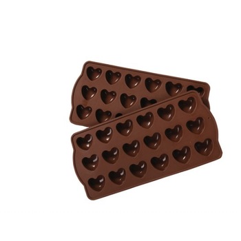 Forme silicon cuburi de gheata sau ciocolata Inima, Mys Silicone, 21.5 cm, 10 cm, 2 cm, Maro Forme silicon cuburi de gheata sau ciocolata Inima, Mys Silicone, 21.5 cm, 10 cm, 2 cm, Maro