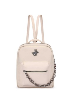 Beverly Hills Polo Club, Rucsac din piele ecologica, Alb fildes Beverly Hills Polo Club, Rucsac din piele ecologica, Alb fildes