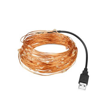 Ghirlanda Instalatie luminoasa tip sir, 10m, 100 de leduri, conectare prin USB la diferite dispozitive, lumina calda, IL-CSL-B03 Ghirlanda Instalatie luminoasa tip sir, 10m, 100 de leduri, conectare prin USB la diferite dispozitive, lumina calda, IL-CSL-B03