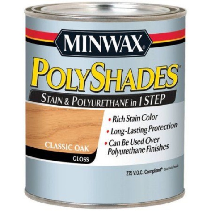 Minwax PolyShades 275 VOC лак за дърво, бомбайски махагон, гланц, 0,236 l