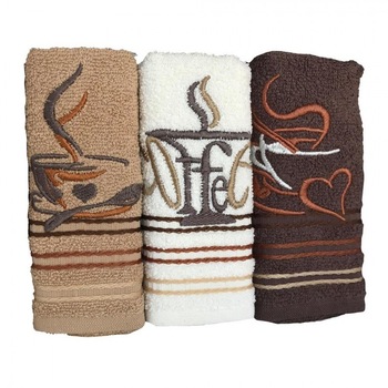 Set 3 prosoape bucatarie bumbac 100%, dimensiune 30x50cm, Brown Set 3 prosoape bucatarie bumbac 100%, dimensiune 30x50cm, Brown
