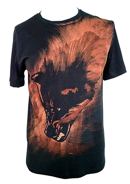 Tricou cu maneca scurta,K-off,negru,Lup deco