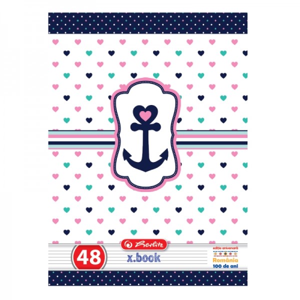 Caiet A5, 48 file, 70g/mp, dictando, Nautica Herlitz