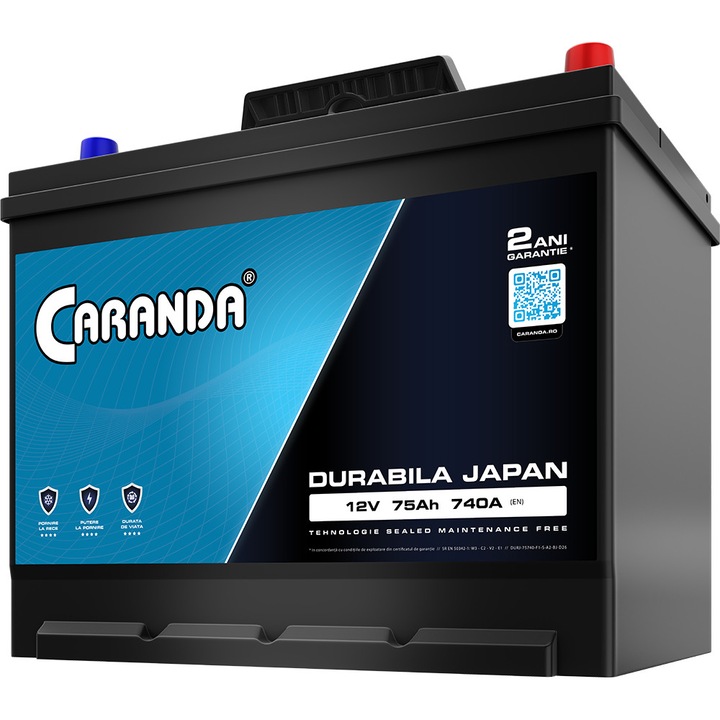 Baterie Auto Caranda Durabila Japan 75Ah 740A - D26