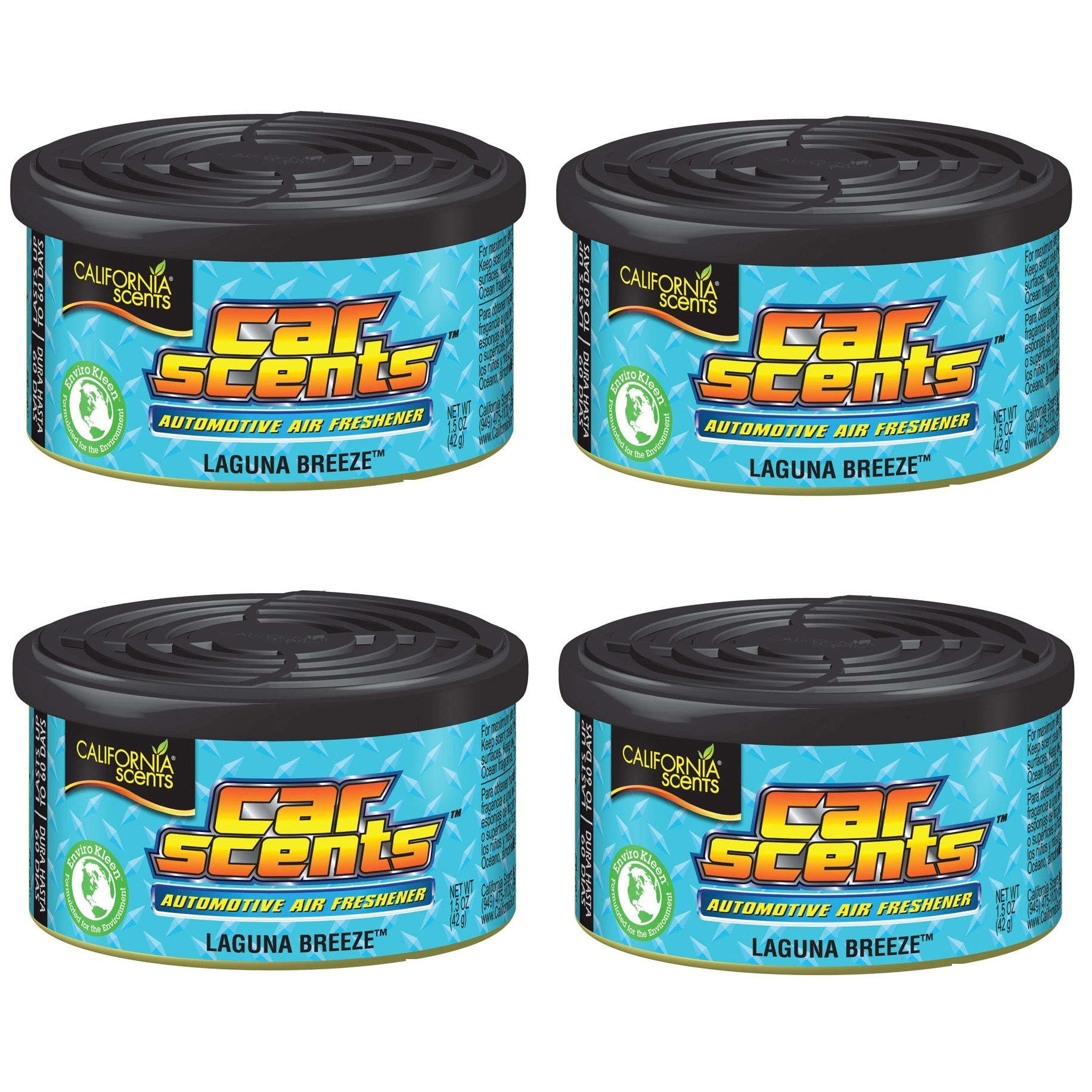 Set 4 bucati Odorizant auto California Scents Laguna Breeze