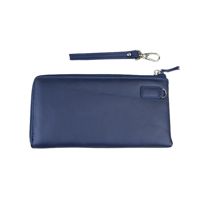 Portofel dama, din piele naturala, Hassion, Model B07 Blue