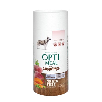 Hrana uscata GRAIN FREE caini, Optimeal Adult talie medie, Rata si legume, 0.650kg Hrana uscata GRAIN FREE caini, Optimeal Adult talie medie, Rata si legume, 0.650kg