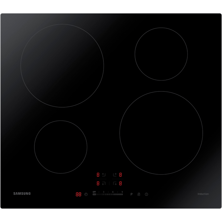Plita incorporata, Samsung, Negru, NZ64H37070K, Inductie zonata incorporata 4 zone