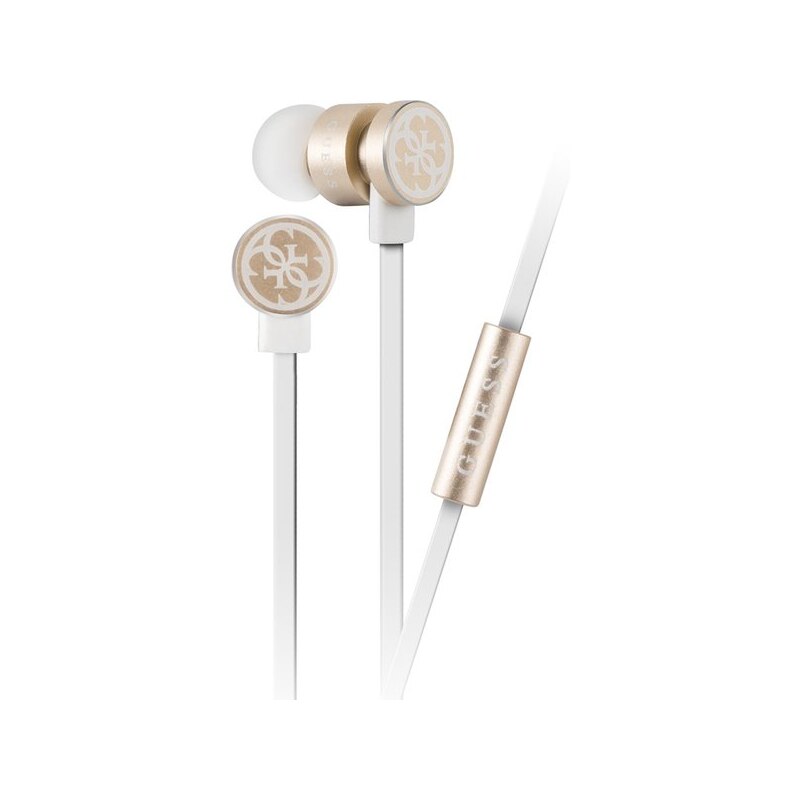 Casti Originale Guess,In-Ear , Cu microfon, 3.5 mm, Alb Auriu