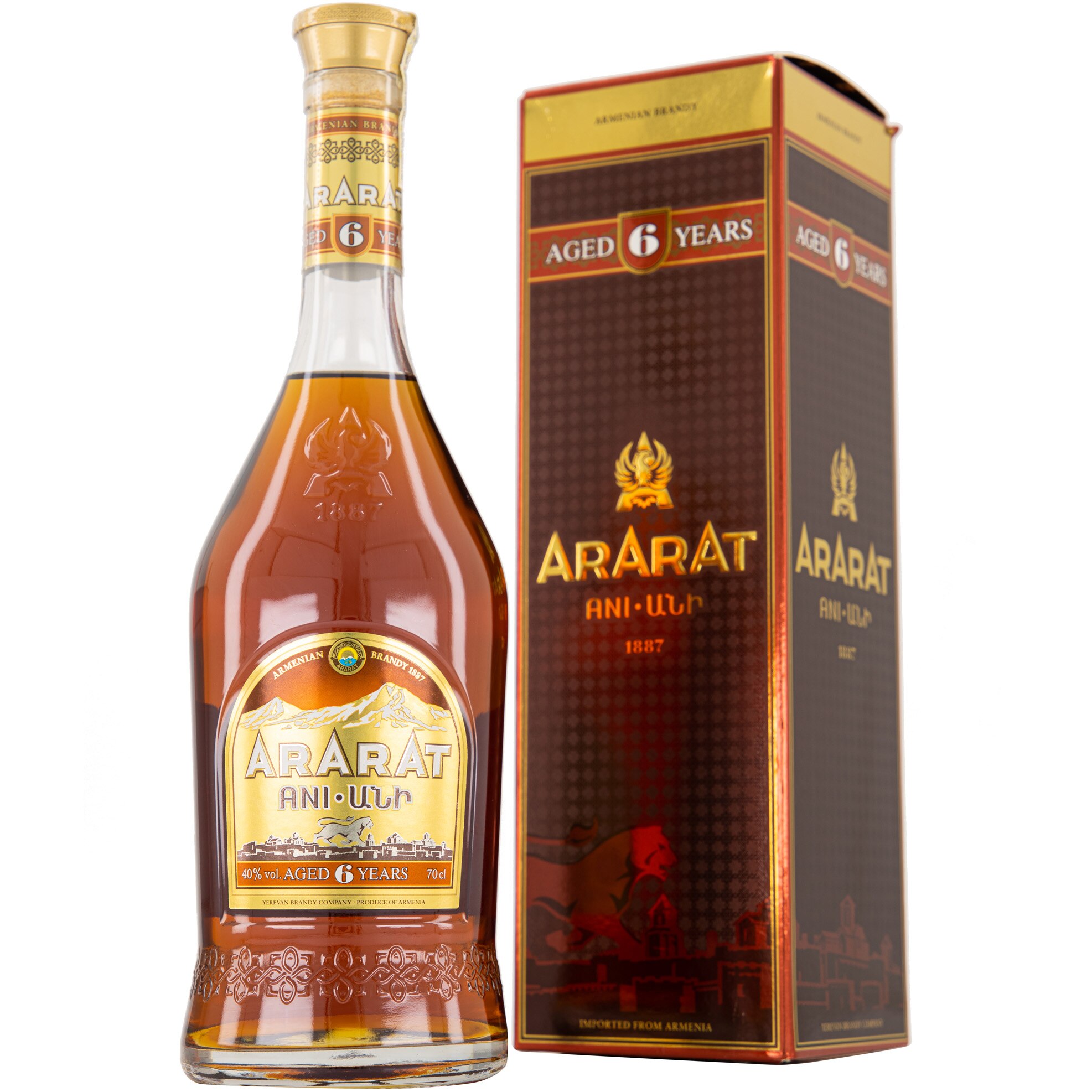 Brandy Ararat 6 Ani, 40%, 0.7l