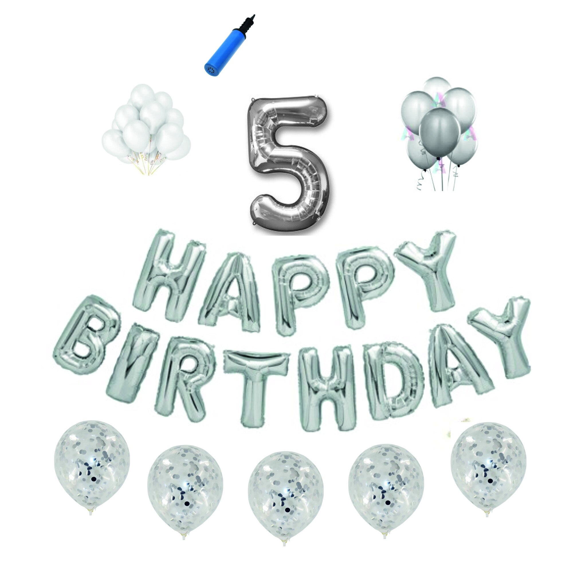 Set Argintiu , Happy Birthday , 5 ani
