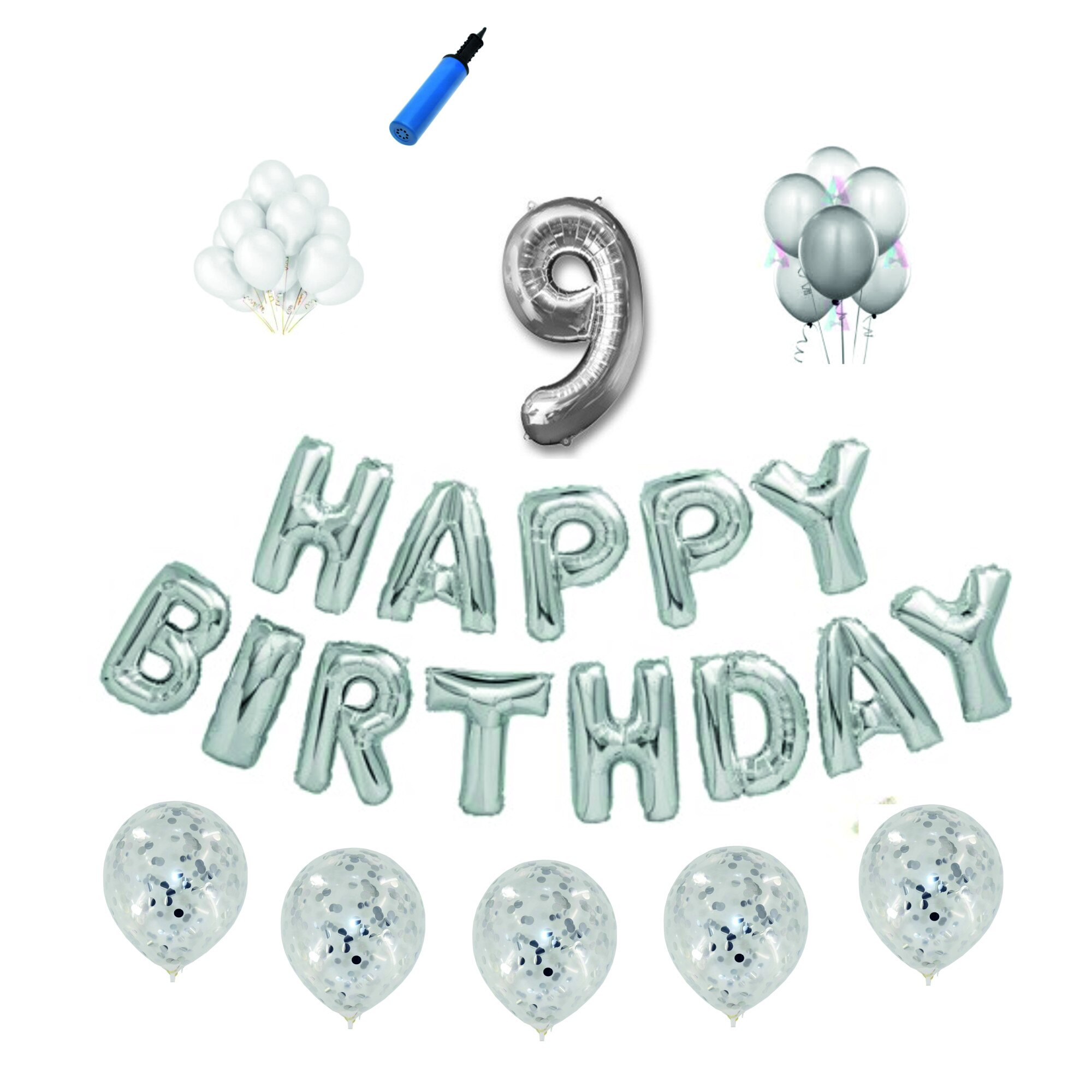 Set Argintiu , Happy Birthday , 9 ani
