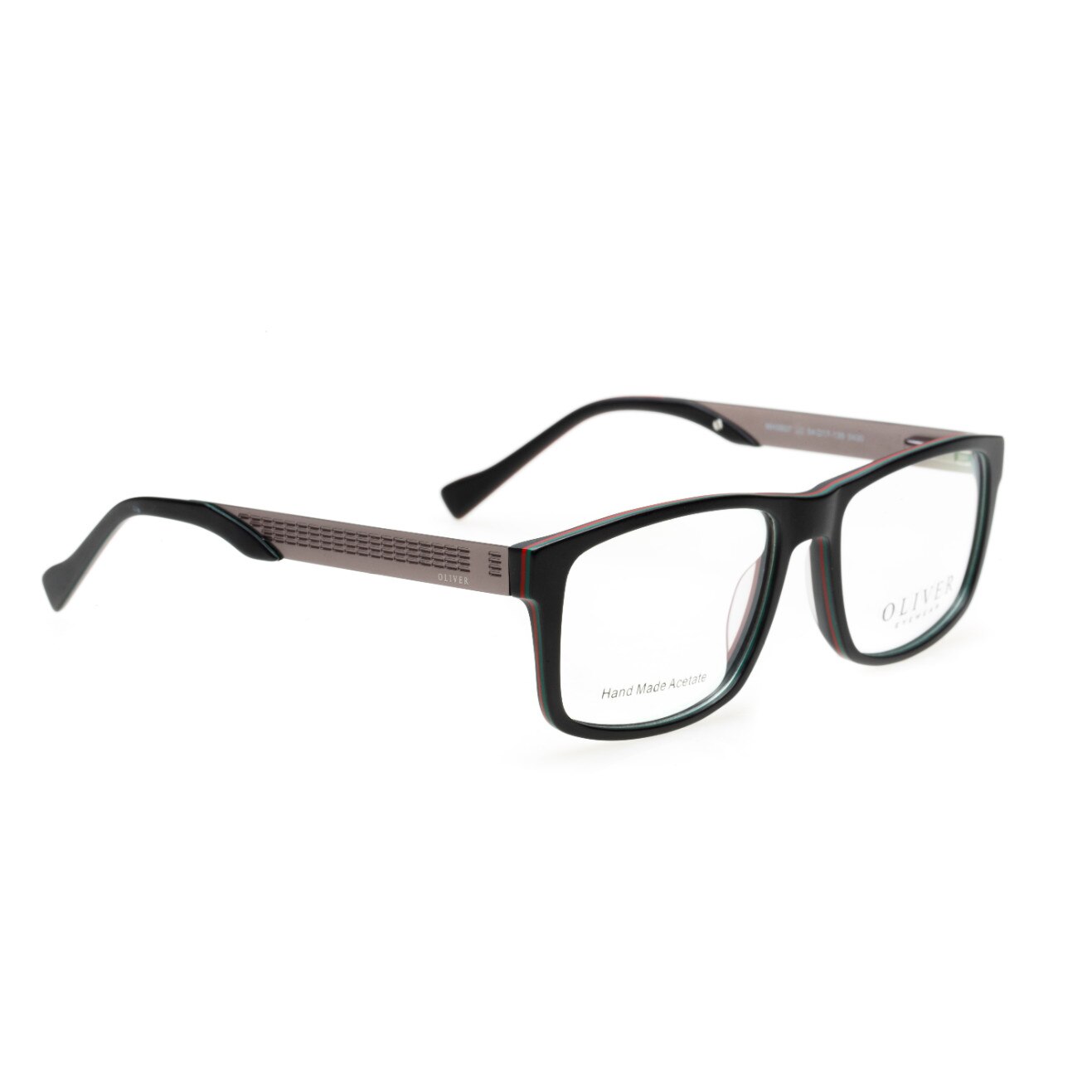 Ochelari de vedere barbati, cu rama dreptunghiulara, cu brate din metal, cadru hand made, OLIVER MH3507, cu lentile Crizal Prevencia cu Filtru de protectie lumina albastru-violet nociva, pentru purtare permanenta