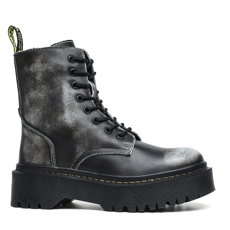 Bocanci piele naturala cu platforma Helter G