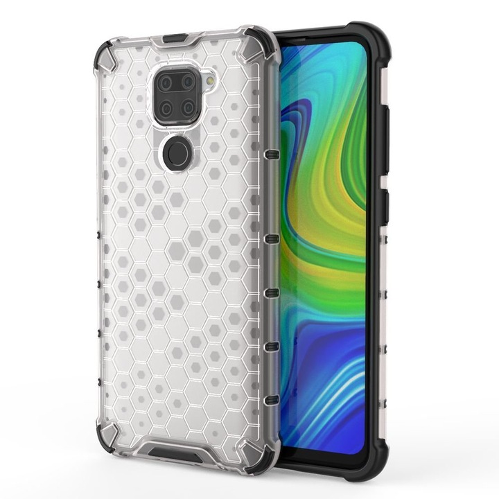 Калъф за телефон Honeycomb Case armor с TPU рамка за Xiaomi Redmi 10X 4G/Xiaomi Redmi Note 9, прозрачен
