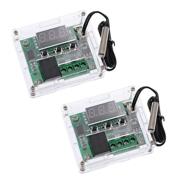 Arduino Clone ház a W1209 digitális termosztáthoz, átlátszó