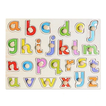 Puzzle incastru Alfabet litere mici, din lemn, Unitoys Puzzle incastru Alfabet litere mici, din lemn, Unitoys