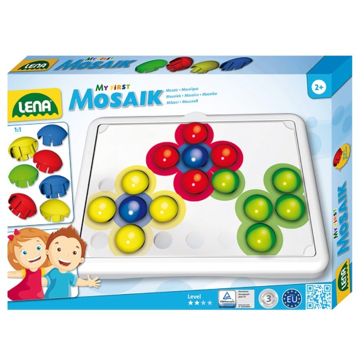 Set creatie si constructie Primul meu Mozaic Lena 35630 Tablita Alba 36 piese