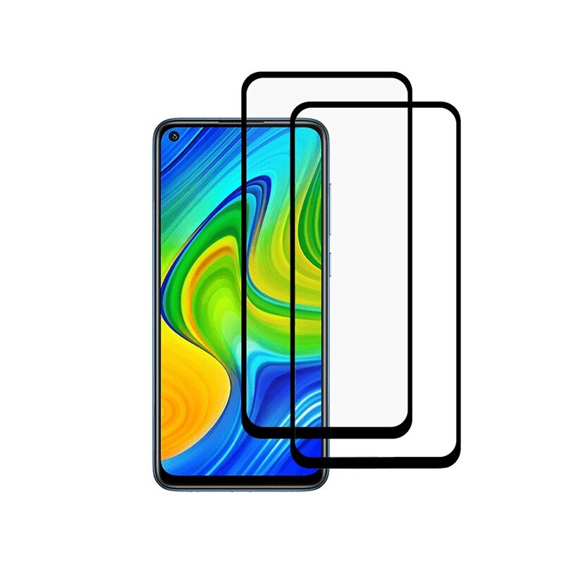 Set 2 folii protectie sticla securizata fullsize pentru Xiaomi Redmi 10X 4G, negru