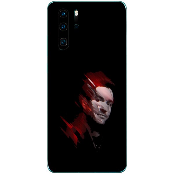 Husa din Silicon, Abstract Face pentru Huawei P30 Pro, Multicolor
