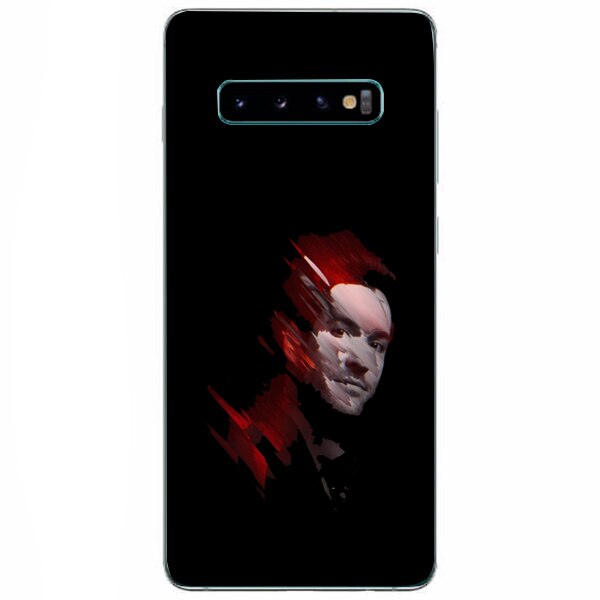 Husa din Silicon, Abstract Face pentru Samsung Galaxy S10, Multicolor