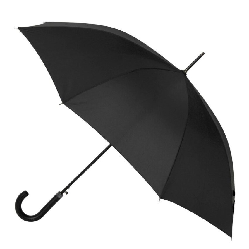 Umbrela Zola®, pentru baieti, model simplu, negru, cu maner din piele