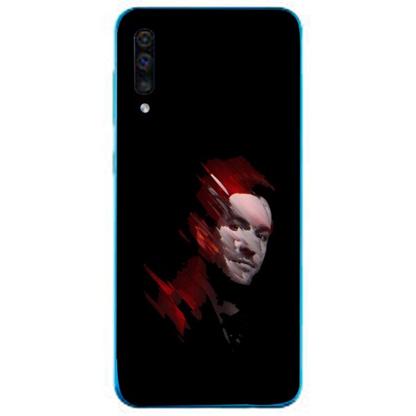 Husa din Silicon, Abstract Face pentru Samsung Galaxy A50, Multicolor