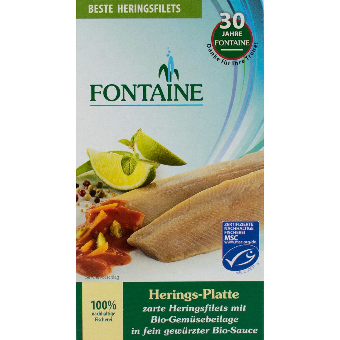 Hering cu Adaos de Legume Bio 200gr Fontain