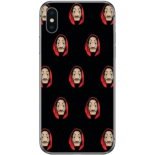 Husa din Silicon, La Casa de Papel Masks copy pentru iPhone X, Multicolor